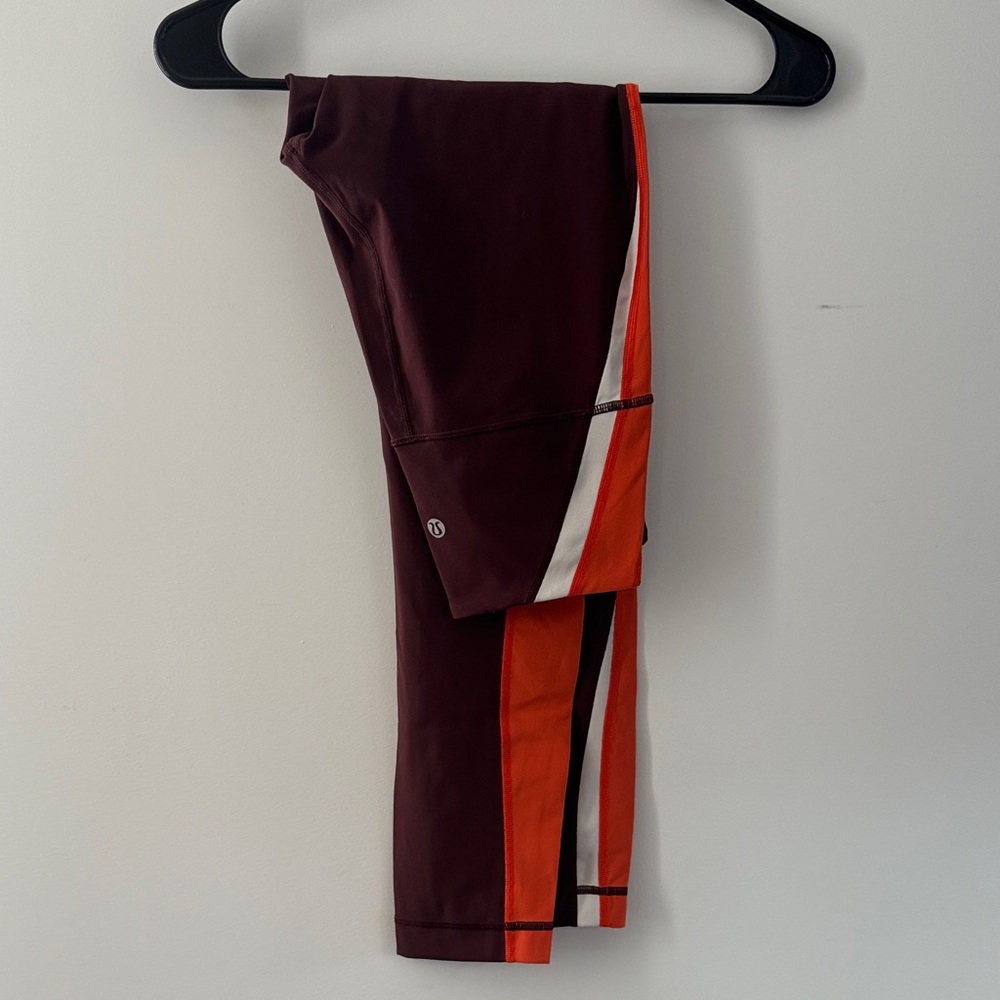 Lululemon Athletica Burgundy and Orange Leggings